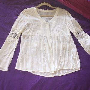 Long Sleeve Button Up With Cut Out Designs